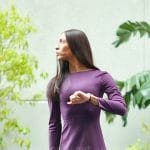 Sofia’s purple long sleeve mini dress on Loot