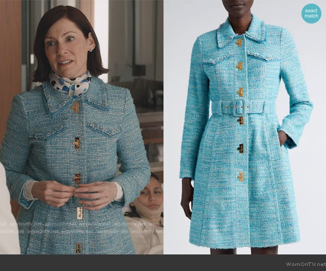 St. John Belted Longline Eyelash Tweed Jacket worn by Elsbeth Tascioni (Carrie Preston) on Elsbeth