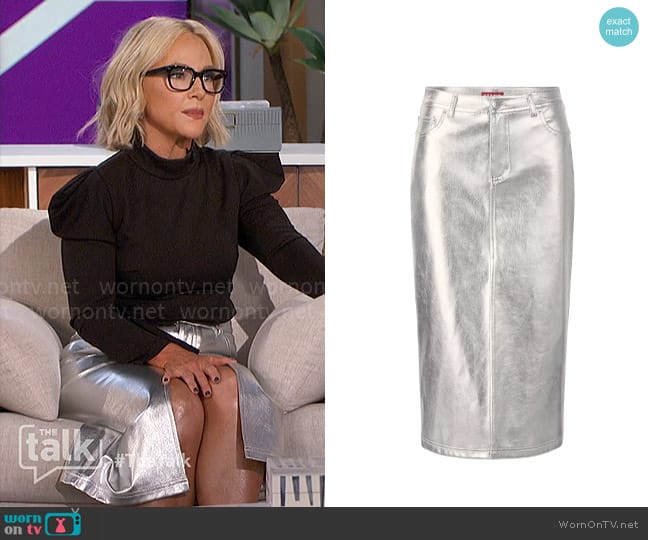 Staud Oaklyn Skirt worn by Rachael Harris on The Talk
