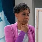 Stella’s pink ombre cardigan with fringe hem on General Hospital