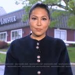 Stephnie’s navy crew neck button jacket on Good Morning America