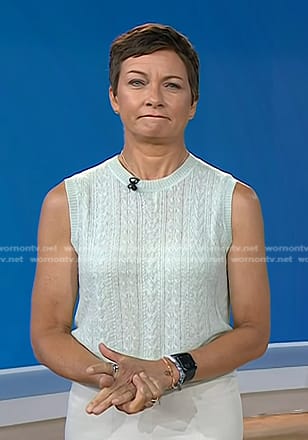 Stephanie’s mint cable knit vest on Today