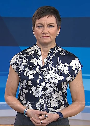 Stephanie’s navy floral print top on Today