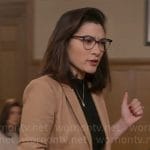 Susan’s camel blazer on So Help Me Todd