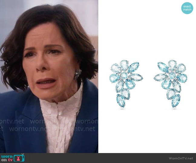 Swarovski Gema Dangle Flower Earrings Collection worn by Margaret Wright (Marcia Gay Harden) on So Help Me Todd