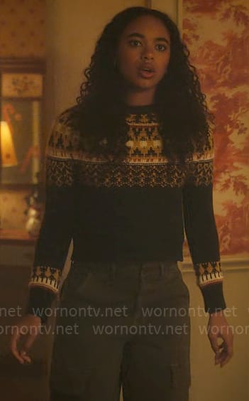 Tabby’s fair isle sweater on Pretty Little Liars Original Sin