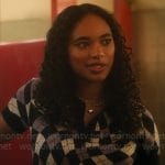 Tabby’s purple argyle polo top on Pretty Little Liars Original Sin