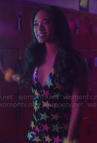 Tabby’s sequin stars jumpspuit on Pretty Little Liars Summer School
