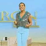 Tamron’s sequin fringe top and pants on Tamron Hall Show