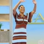 Tamron’s striped maxi polo dress on Tamron Hall Show