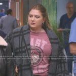 Taryn’s grey plaid coat on Greys Anatomy