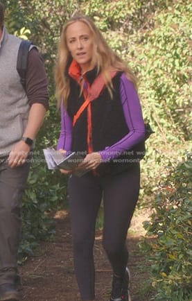 Teddy’s purple top and black vest on Greys Anatomy