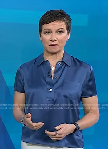 Stephanie’s blue satin polo on Today