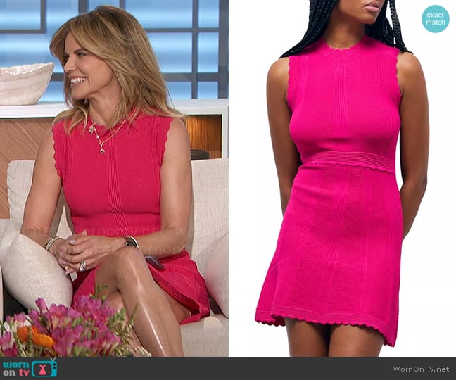 The Kooples Romantic Mixed Knit Dress worn by Natalie Morales on The Talk