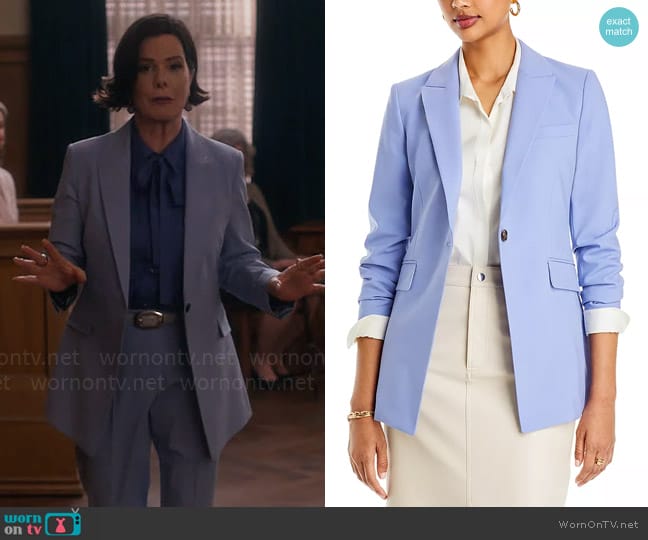 Theory Etiennette Classic Blazer in Grotto worn by Margaret Wright (Marcia Gay Harden) on So Help Me Todd