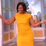 Tiffany Haddish’s mustard gathered dress on The View