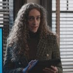 Detective Edwards’s green tweed blazer on Elsbeth