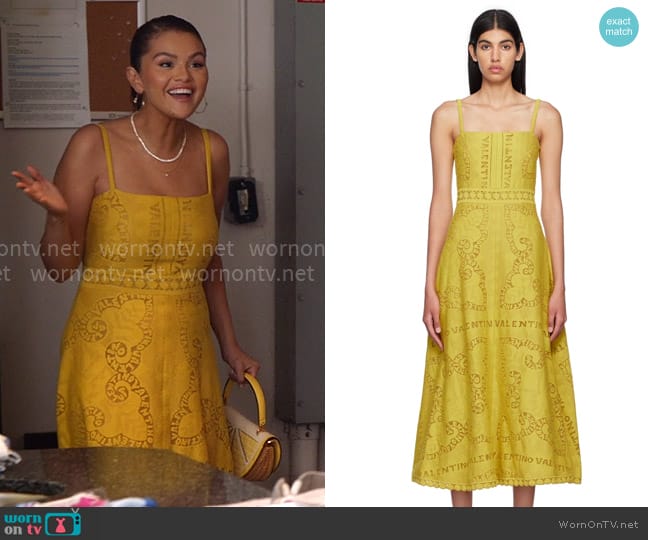 Valentino Jacquard Midi Dress worn by Selena Gomez on Selena + Restaurant