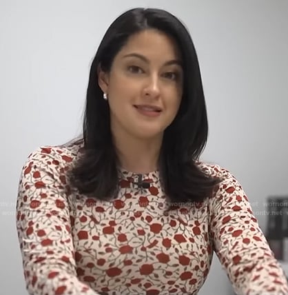 Valerie Castro’s white floral print top on NBC News Daily