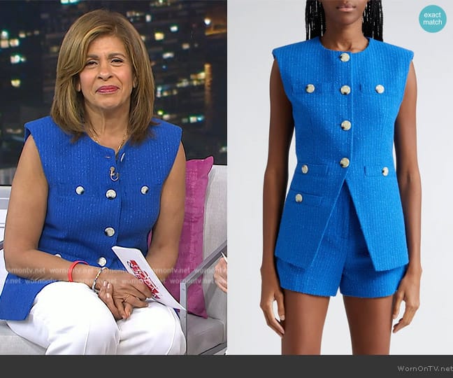 Veronica Beard Tamara Cotton Blend Cutaway Vest worn by Hoda Kotb on Today