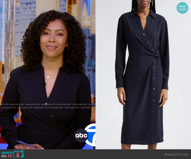 Veronica Beard Wright Long Sleeve Dress worn by Shirleen Allicot on Good Morning America