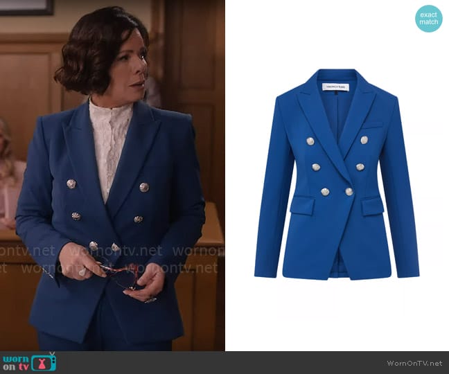 Veronica Beard Miller Jacket in Cerulean worn by Margaret Wright (Marcia Gay Harden) on So Help Me Todd