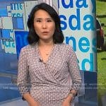 Vicky’s grey geometric wrap dress on NBC News Daily