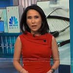 Vicky’s red folded neck sheath dress on NBC News Daily