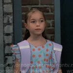 Violet’s blue cherry print top on General Hospital