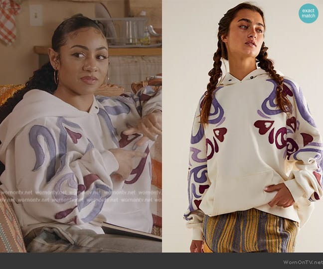 We The Free It's A Vibe Swirl Hoodie worn by Patience (Chelsea Tavares) on All American