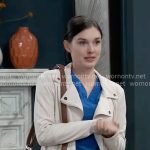 Willow’s white moto jacket on General Hospital