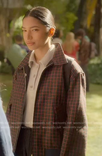 Zaara’s check print jacket on Grown-ish