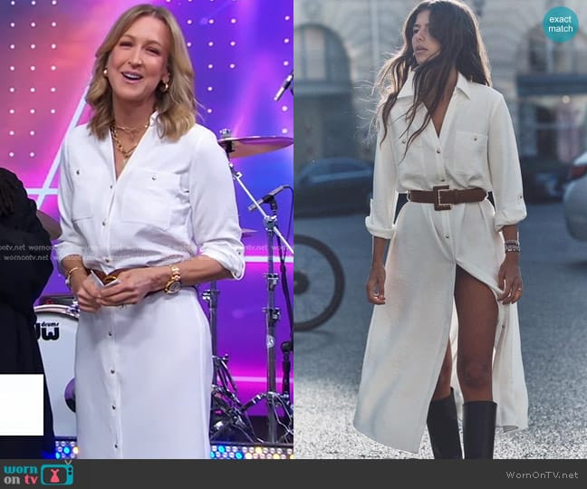 Zara Belted Shirtdress worn by Lara Spencer on Good Morning America