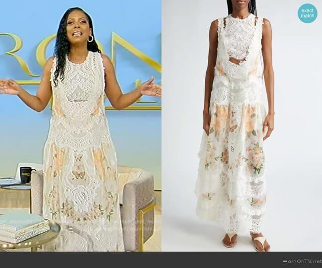 Zimmermann Natura Lace Patch Tank Dress worn by Tamron Hall on Tamron Hall Show