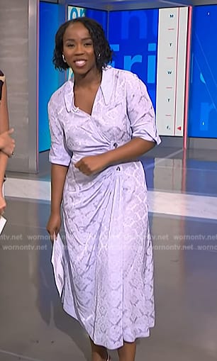 Zinhle’s lilac wrap shirtdress on NBC News Daily