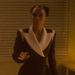 Zoey’s black colorblock cropped blazer on Grown-ish