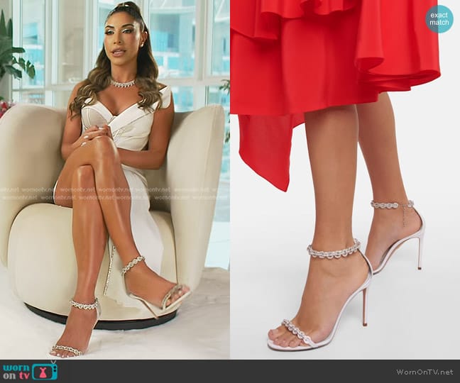 Aquazzura Love Link 105 Embellished Sandals worn by Taleen Marie (Taleen Marie) on The Real Housewives of Dubai