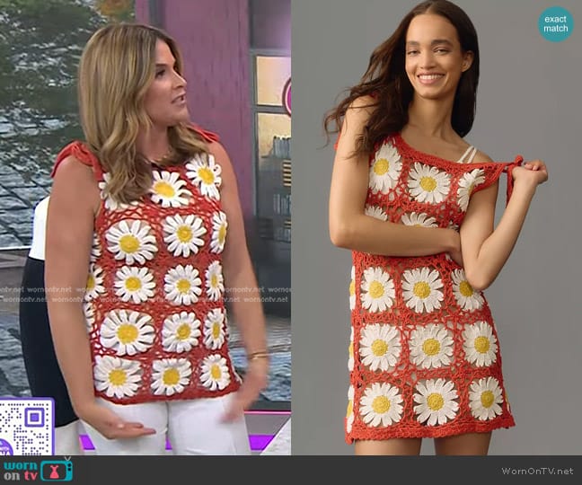Anthropologie Adjustable Strap Floral Patch Tunic worn by Jenna Bush Hager on Today