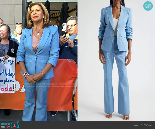 Cinq a Sept Louisa Ruched Sleeve Blazer in Blissful Blue worn by Hoda Kotb on Today