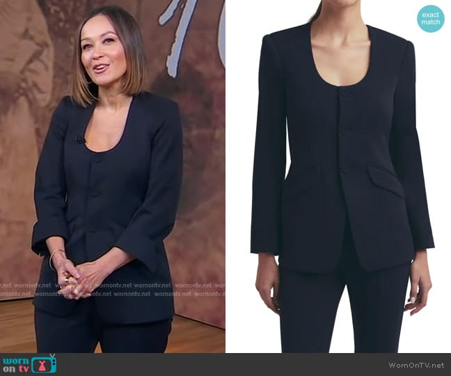 Favorite Daughter The Diana Jacket in Night Sky worn by Eva Pilgrim on Good Morning America