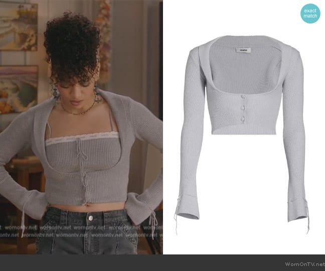 Gray Cielo Cardigan Guizio worn by Olivia Baker (Samantha Logan) on All American