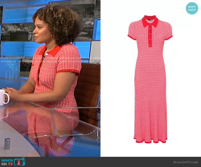 Maje Intarsia-knit Maxi Dress worn by Antonia Hylton on NBC News Daily