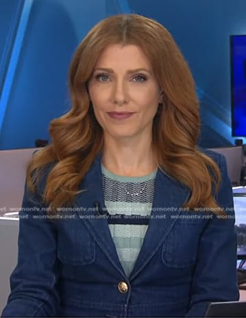 Julia Boorstin’s denim blazer on NBC News Daily