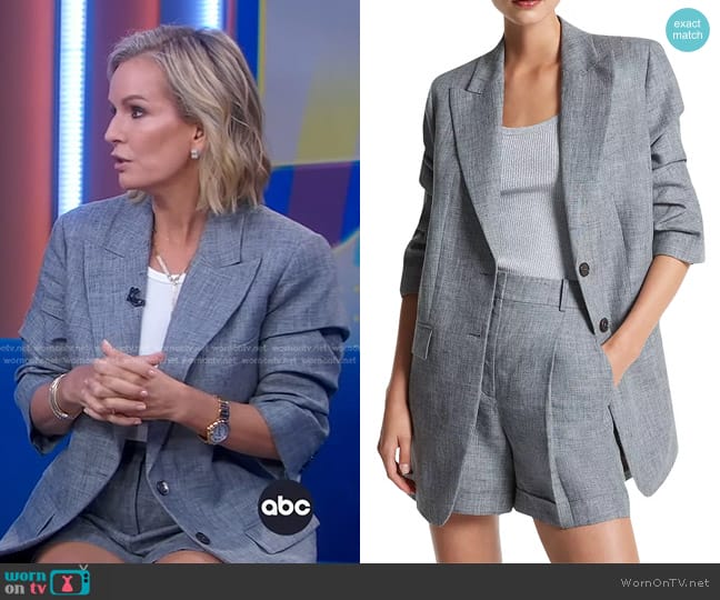 Michael Kors Collection Linen Crush Sleeve Blazer worn by Dr. Jennifer Ashton on Good Morning America