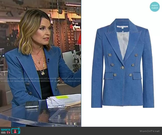 Veronica Beard Naira Denim Dickey Jacket worn by Savannah Guthrie on Today