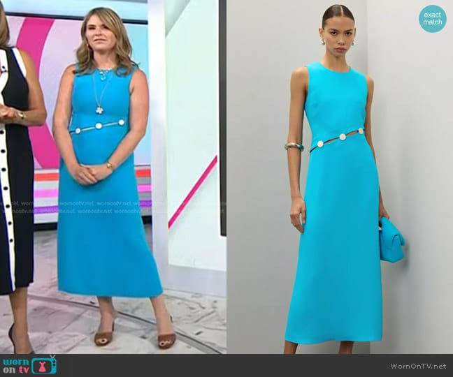 Simon Miller Simm Sleeveless Dress with White Buttons worn by Jenna Bush Hager on Today