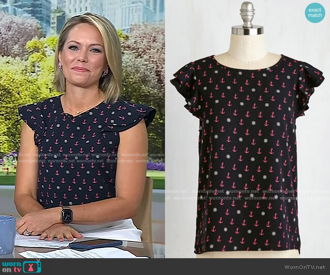 Sway Anchor Top from ModCloth worn by Dylan Dreyer on Today