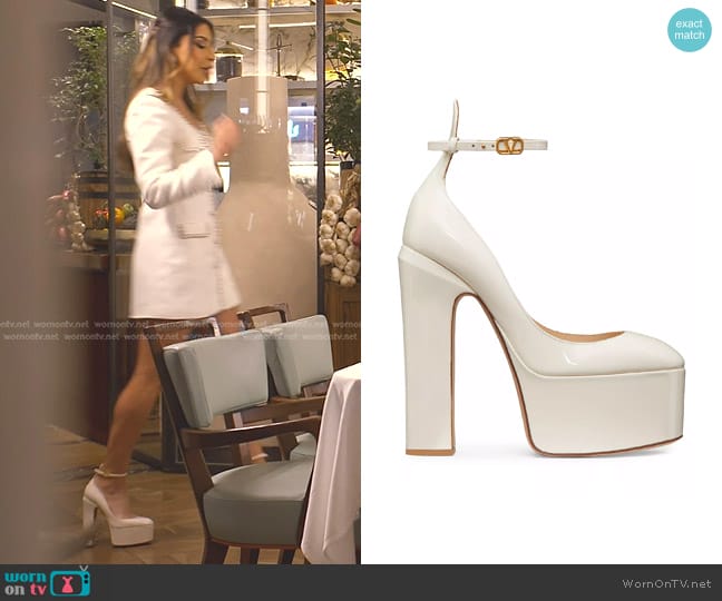Valentino Garavani Tan-Go Platform Pumps in Patent Leather worn by Taleen Marie (Taleen Marie) on The Real Housewives of Dubai