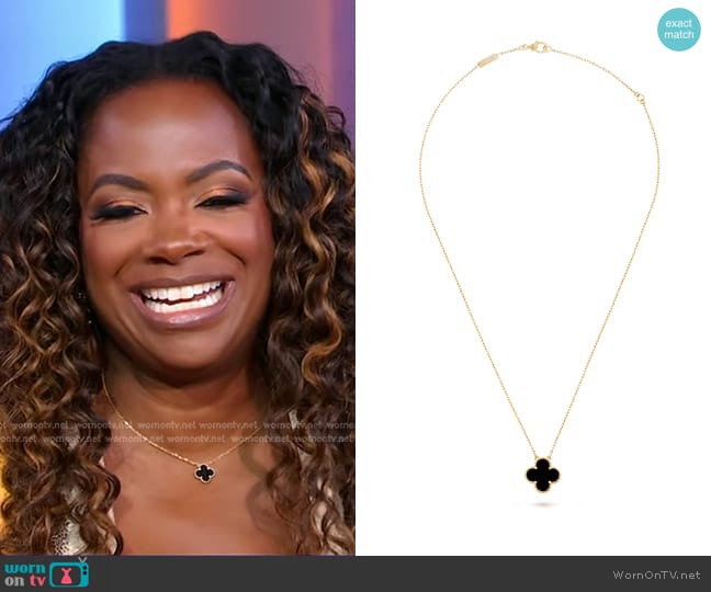Van Cleef & Arpels Vintage Alhambra Pendant worn by Kandi Burruss on Good Morning America