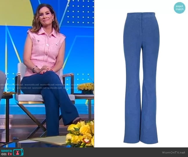 Veronica Beard Royce Stretch Cotton Pants worn by Rebecca Jarvis on Good Morning America